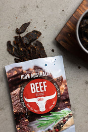 Chilli beef biltong flatlay
