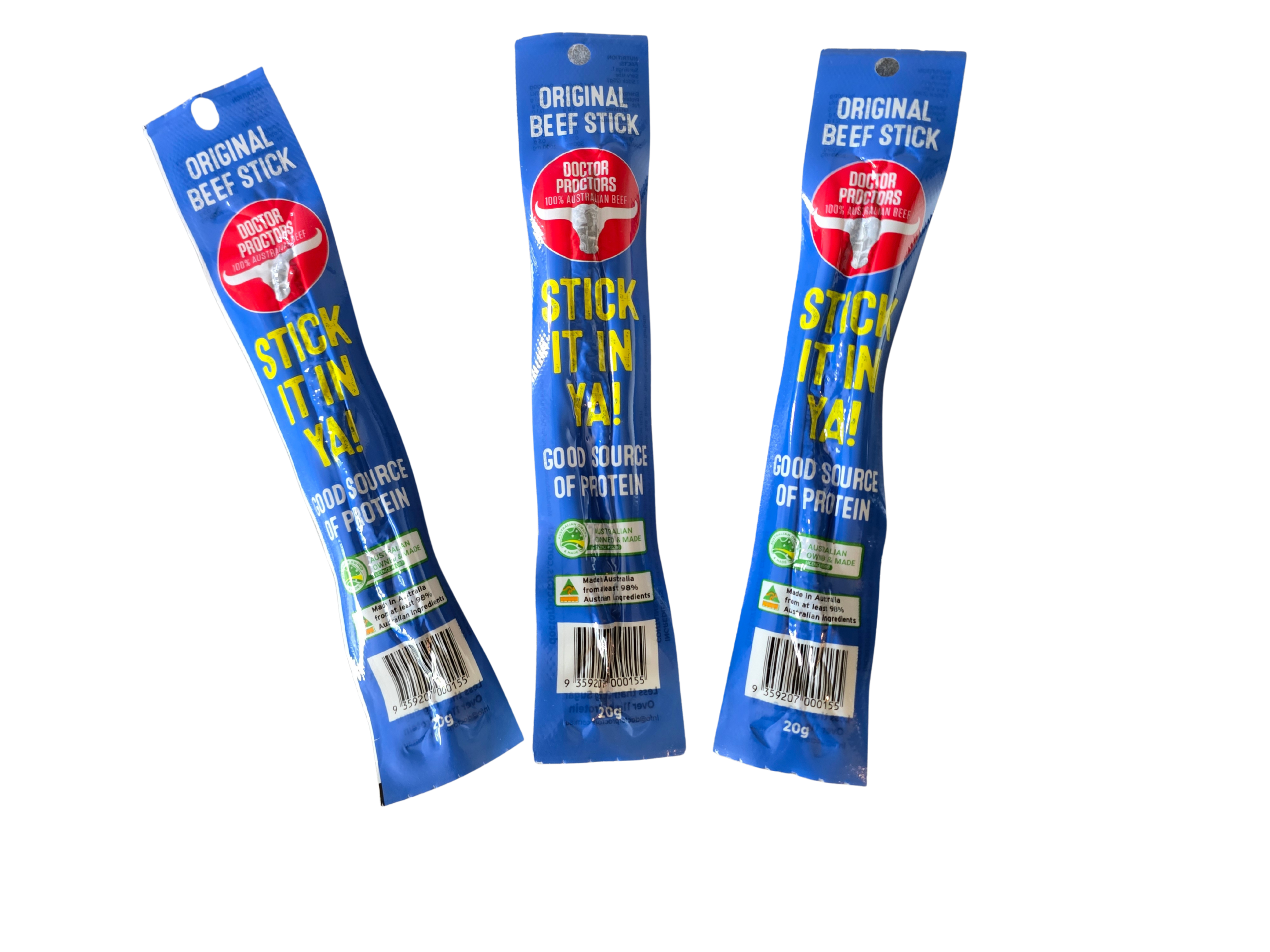 ***NEW & DELICIOUS*** Doctor Proctor's 20g Beef Snack Sticks x 3 units